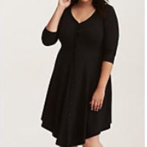 Torrid Black V-Hem Shirt Dress